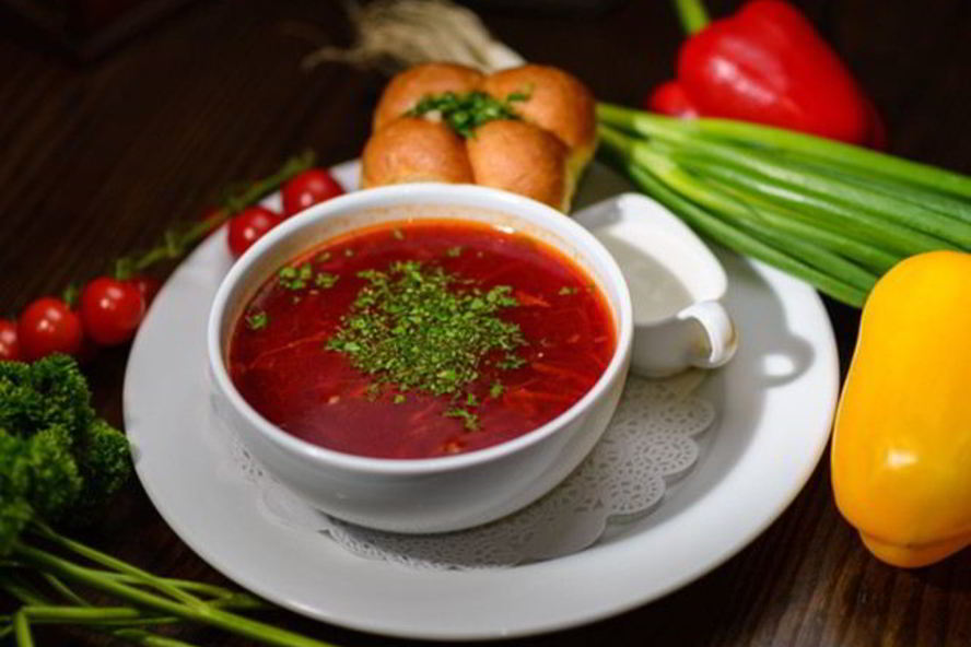 Рецепт борща с чесноком и зеленью