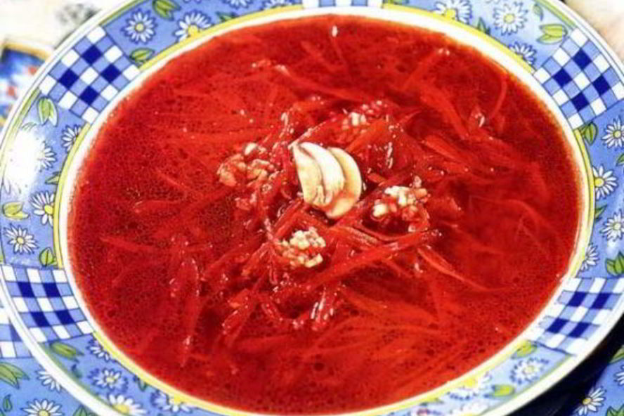 Рецепт борща с печеной свеклой