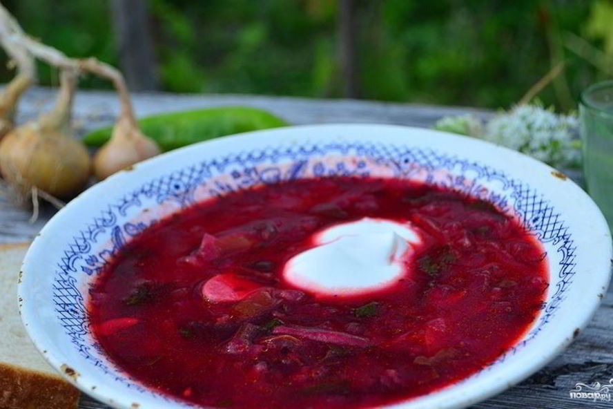 Рецепт борща в казане на костре