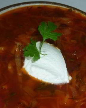 Борщ вегетарианский с фасолью