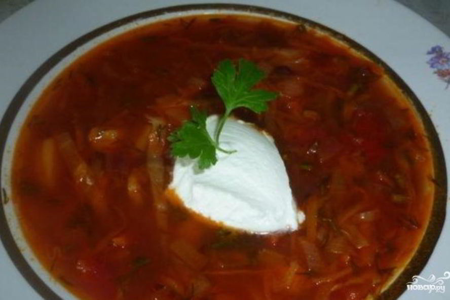 Рецепт борща вегетарианского с фасолью