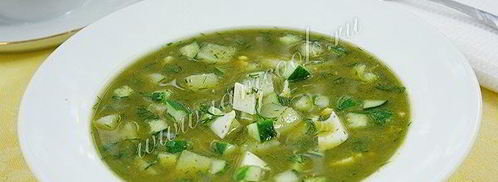 холодный зеленый борщ с огурцами. Шаг 9