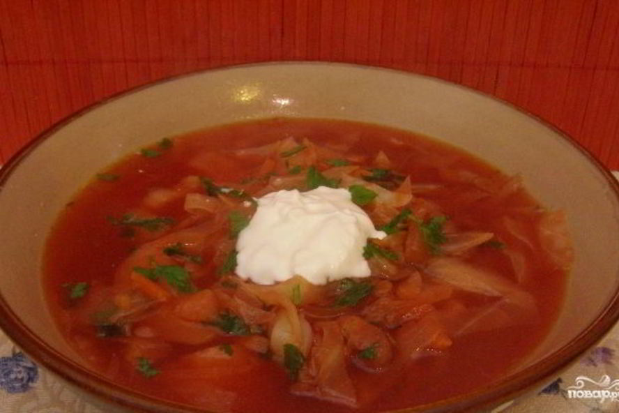 Рецепт красного борща постного