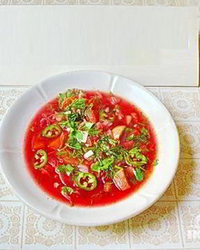 Летний борщ с кабачками