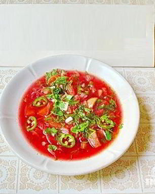 Летний борщ с кабачками