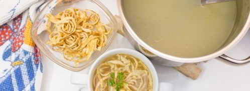 бульон с лапшой из яичных блинчиков. Шаг 7