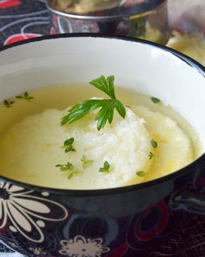 Говяжий бульон с запеченным рисом