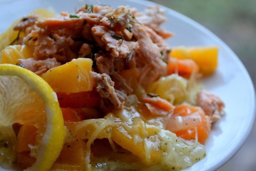 Рецепт овощного рагу на рыбном бульоне