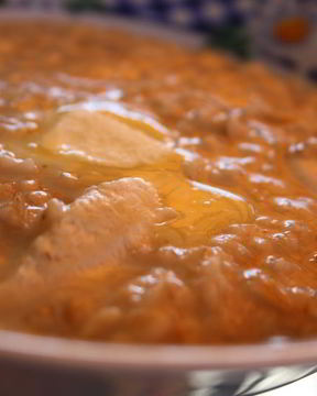 Овсяная каша на курином бульоне