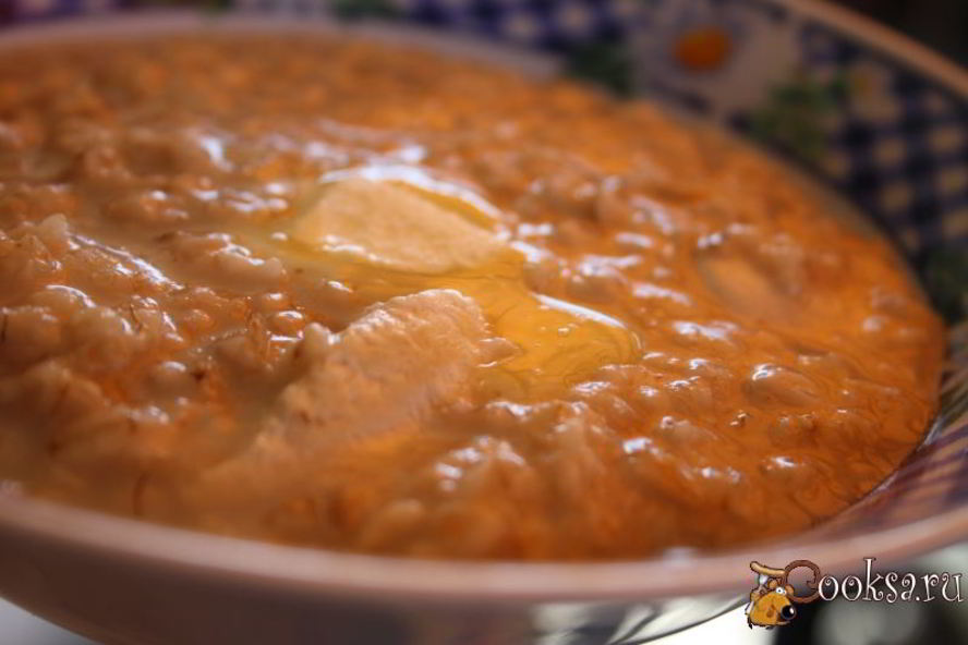 Рецепт овсяной каши на курином бульоне