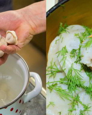 Пельмени с бульоном