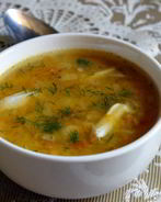 Пряный чечевичный суп на курином бульоне