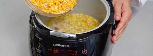 гороховый суп с копченой курицей в мультиварке. Шаг 4