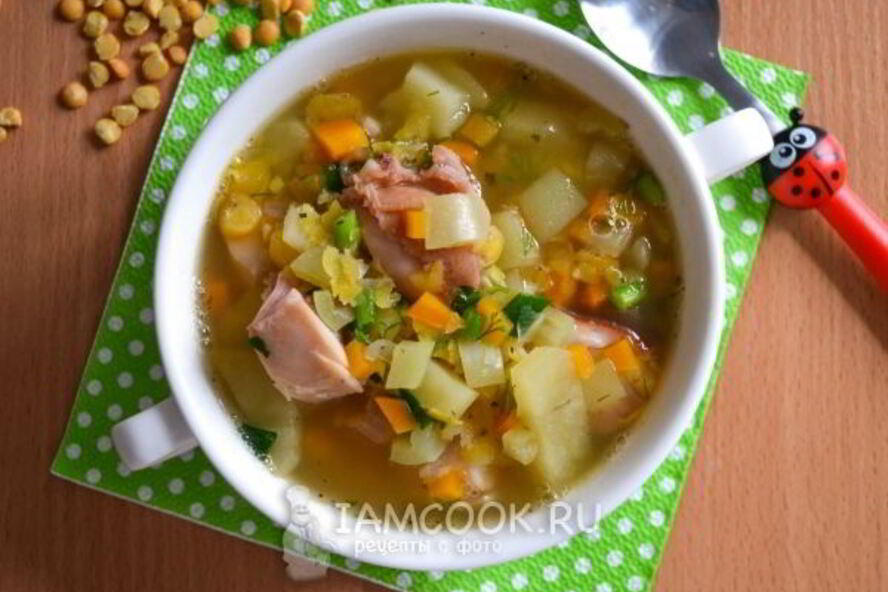 Рецепт горохового супа с копченым окорочком