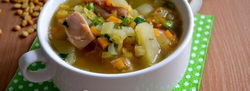 гороховый суп с копченым окорочком. Шаг 12