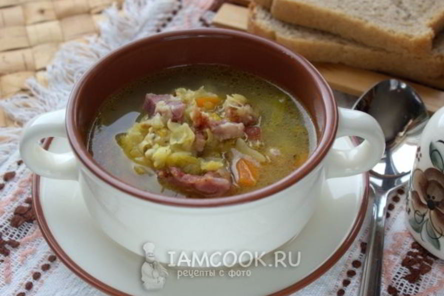 Рецепт горохового супа с копчеными ребрами и овощами