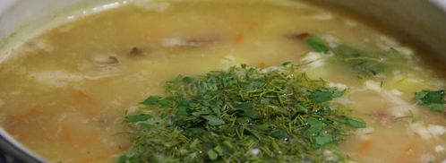 гороховый суп с копчеными ребрышками и курицей. Шаг 11