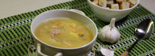 гороховый суп с копчеными ребрышками и курицей. Шаг 12