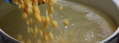 гороховый суп с копчеными ребрышками и курицей. Шаг 4