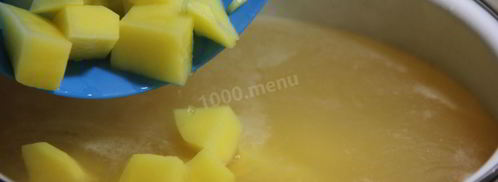 гороховый суп с копчеными ребрышками и курицей. Шаг 9