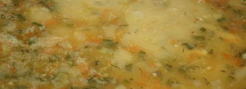 густой гороховый суп с куриной грудкой и чорризо. Шаг 7