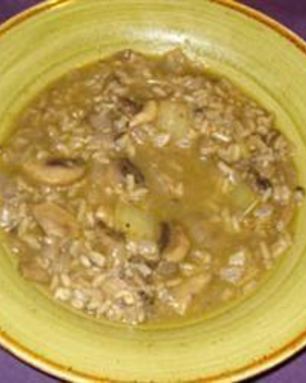 Грибной суп с рисом