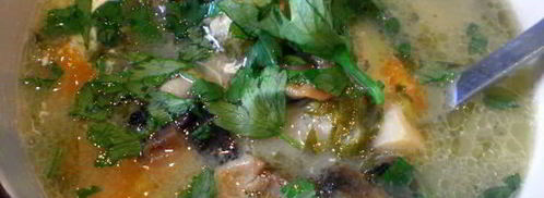 грибной суп с щавлем и шпинатом. Шаг 8