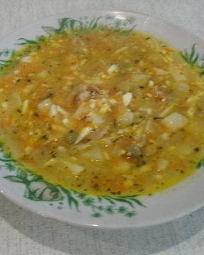 Куриный суп с зеленым горошком