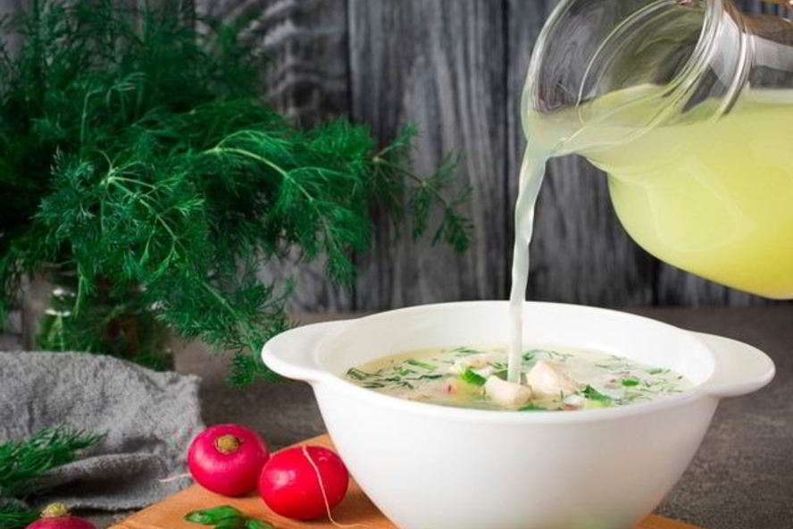 Рецепт деревенской окрошки на сыворотке