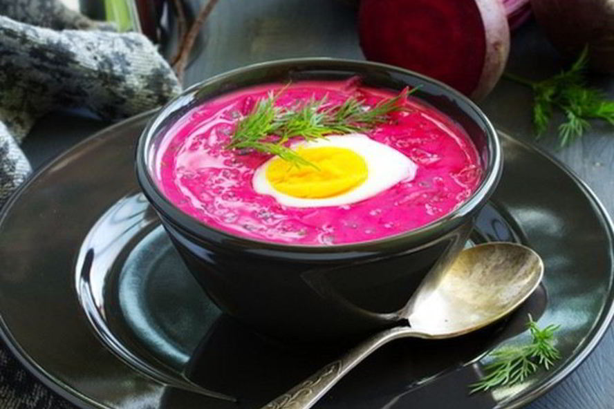 Рецепт густой окрошки со свеклой и куриным филе