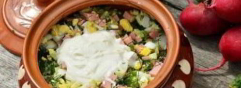 окрошка классическая с колбасой на квасе. Шаг 5