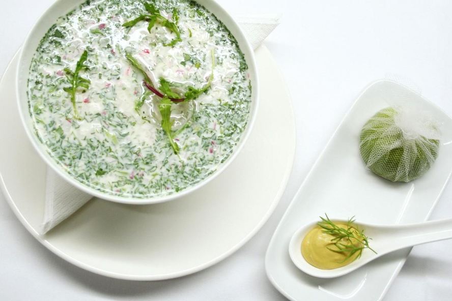 Рецепт окрошки на айране