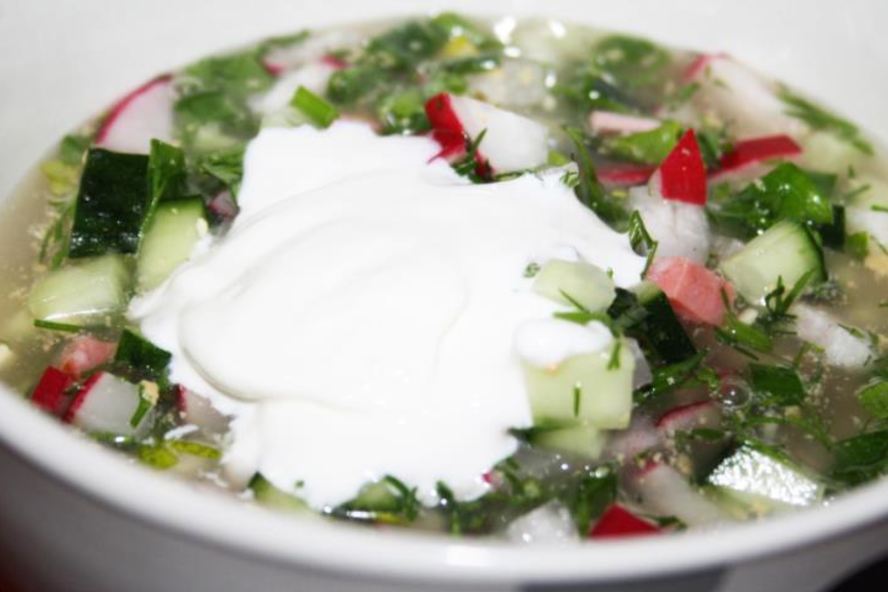 Рецепт окрошки на белом квасе