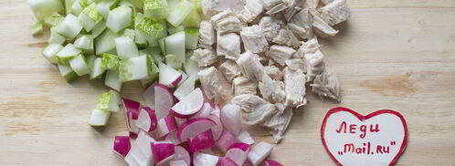 окрошка на кефире с жареной картошкой. Шаг 4