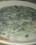 Окрошка на минеральной воде и кефире