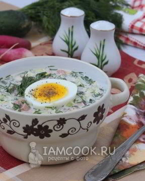 Окрошка на сыворотке и сметане