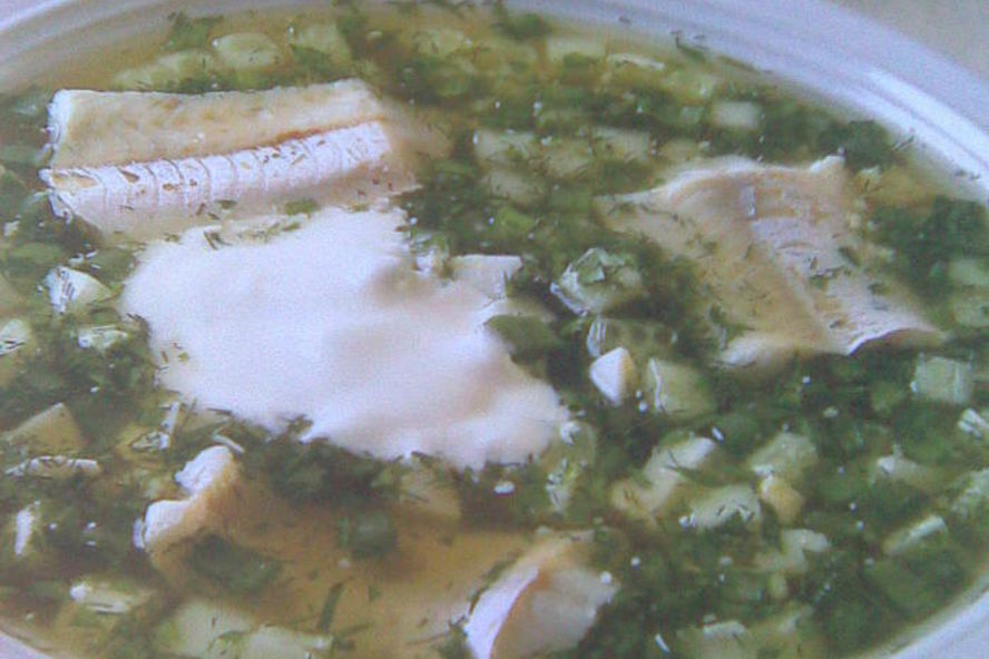 Рецепт окрошки рыбной