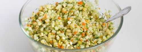 окрошка с адыгейским сыром и морковью. Шаг 9