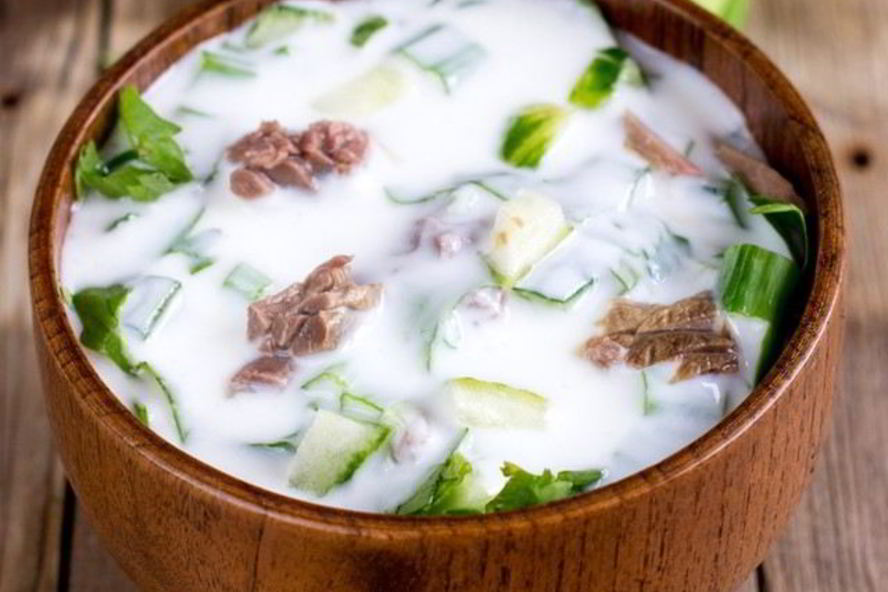 Рецепт окрошки с говядиной и редькой