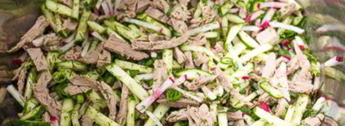 окрошка с говядиной на квасе. Шаг 10