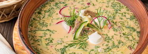 окрошка с говядиной на квасе. Шаг 12