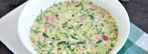 окрошка с колбасой на айране. Шаг 9