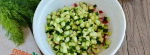 окрошка с колбасой. Шаг 3