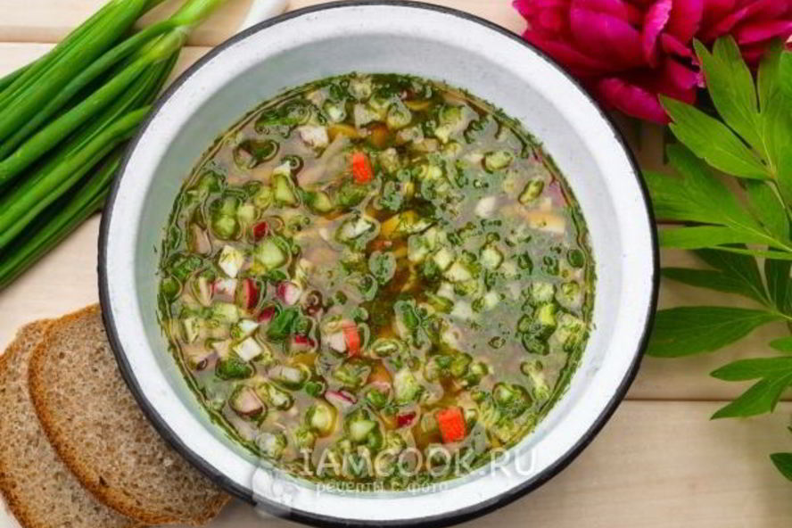 Рецепт окрошки с крабовыми палочками