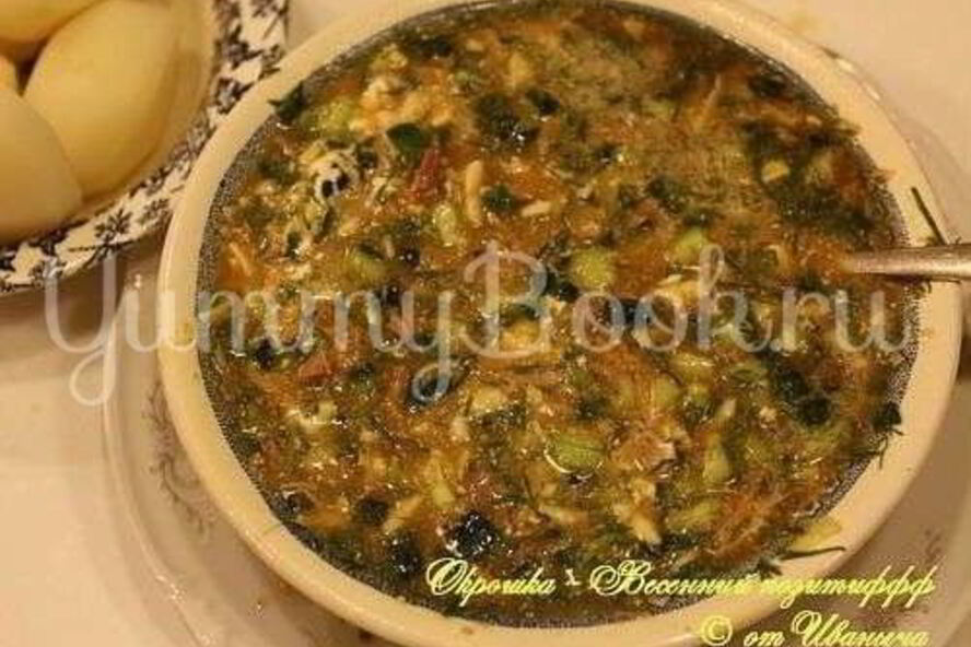 Рецепт окрошки с мясом