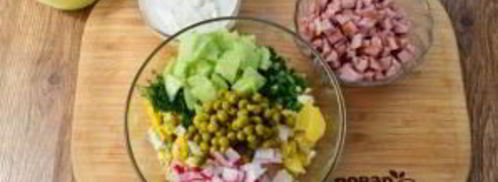 окрошка с ветчиной. Шаг 2