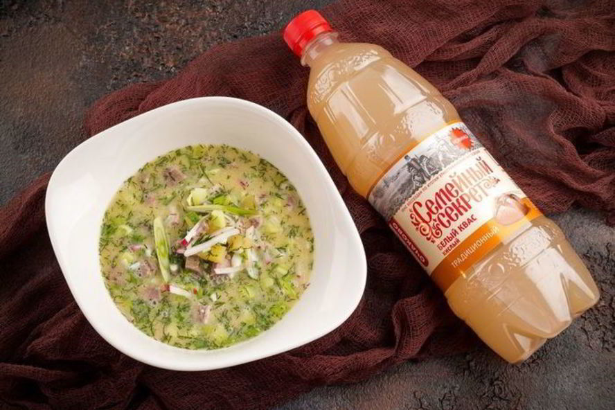 Рецепт окрошки с языком