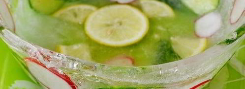 окрошка сборная мясная в ледяной чаше. Шаг 3