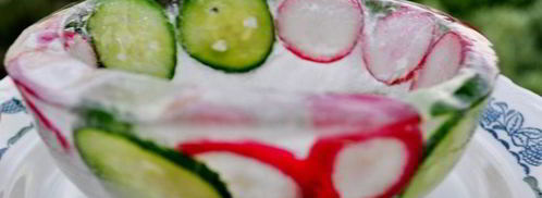 окрошка сборная мясная в ледяной чаше. Шаг 4