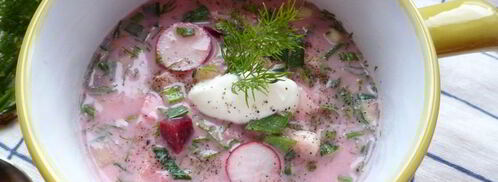 окрошка со свеклой и курицей. Шаг 6